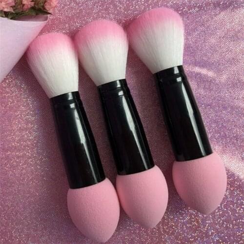 Puff Blusher Makeup Brushes Set Two Head Powder Foundation Brush Sponge Make up Eye Shadow Brush Cosmetic Tools