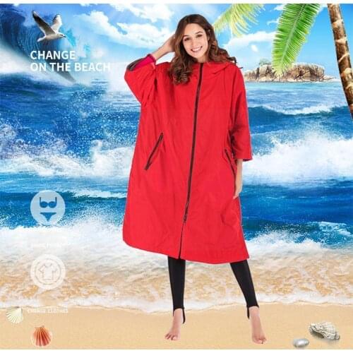 Quick-drying Suit Dry Robe Waterproof Long Sleeve Double Poncho Hoodie Sports Zipper Layer Suit Warm Wetsuit For Surfing