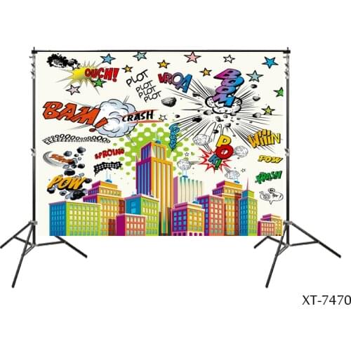 Super Heroes Backdrop Superhero Birthday Party Backdrops City Scape Photography Background Party Banner Poster Props Centerpiece
