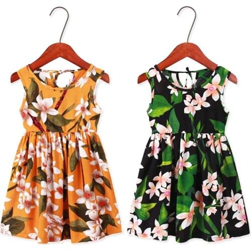 Cotton Girls Clothing Dress Summer Vest Sleeveless Children Sundress Fashion Teenage Girls Dresses Party Casual Floral Outfits