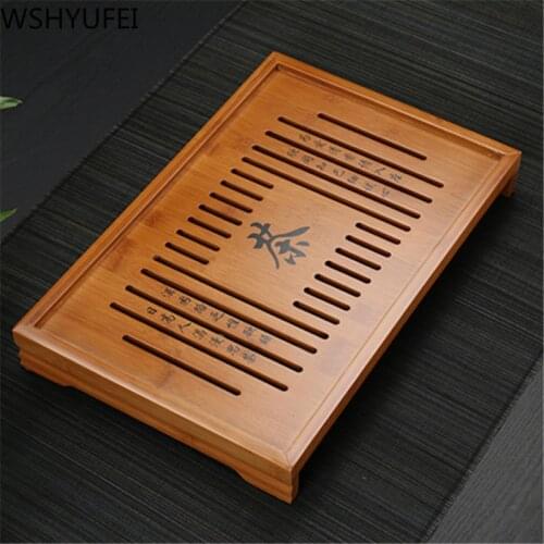 Chinese wooden tea tray Drawer type Drainage and water storage traditional Tea table Rectangular serving tray Accessories