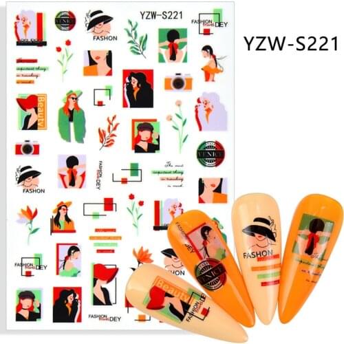 Adhesive 3D Fruits And Banana Leaves Nail Sticker Nail Art Foil Paper Nailart For Manicure Design Nails Props Design For Nails