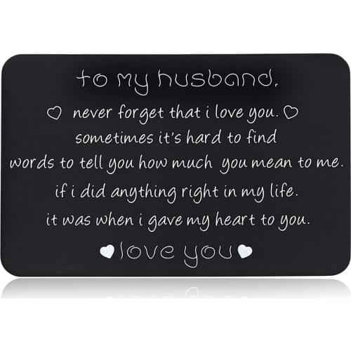 Wallet Insert Valentines Day Card Gift for Husband From Wife Christmas Birthday Present Never Forget I Love You DIY Wholesale