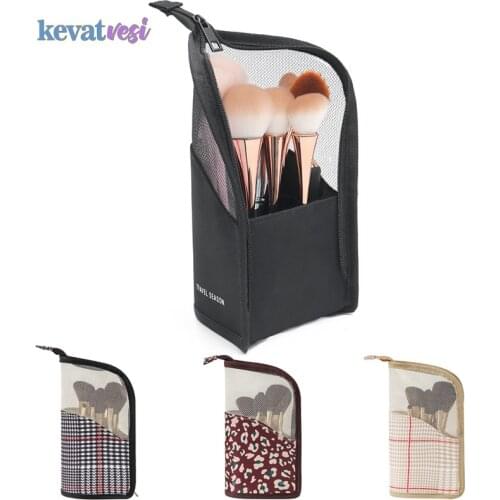 1 PC Stand Cosmetic Bag Female Makeup Brush Holder Zipper Beauty Case for Women Girls Make Up Organizer Toiletries Wash Bags