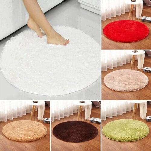 Round Plush Carpet For Living Room Anti-Slip Fluffy Large Area Rug Thick Bedroom Decorative Computer Chair Cushion Yoga Mat