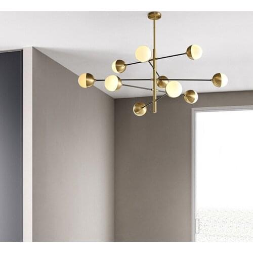 Nordic Chandelier Minimalist Art LED Chandelier Hang Glass Ball Living Room Bedroom Minimalist Restaurant Bar Home Lighting