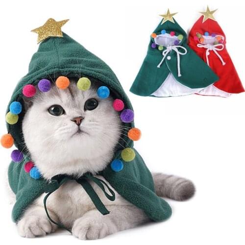 Cute Dog Cat Costume Christmas Cloak Halloween Disguise Cat Hooded Clothes Suitable For Small Dogs Pet Photos Props Accessories