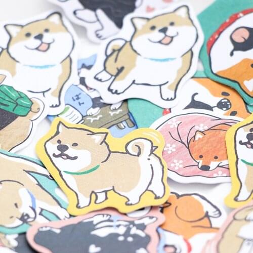 30pcs Creative Cartoon Dog Stickers Kawaii Stationery Stickers DIY Scrapbook Hand Account Notebook Decoration Materials