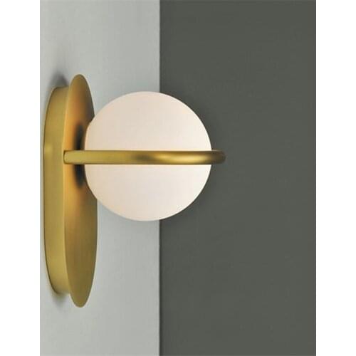 Nordic Art BALL Glass Wall Lamps Bedroom Livingroom Aisle Balcony Corridor Sconce Wall Lights Model Lamp Mirror Light Lighting