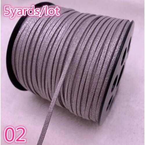 New 5yards/lot 3mm Flat Faux Suede Braided Cord Korean Velvet Leather Handmade Beading Bracelet Jewelry Making String Rope #02