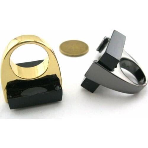 New Arrival Hyperbole Punk Men Ring Square Big Width Signet Rings Fashion Male Female Black Finger Ring Alloy Jewelry Party