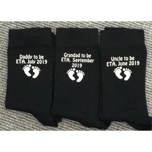Personalised Fathers Day Socks Custom Name Daddy to be gift Grandad to be Socks Uncle to be Socks with Name and Date