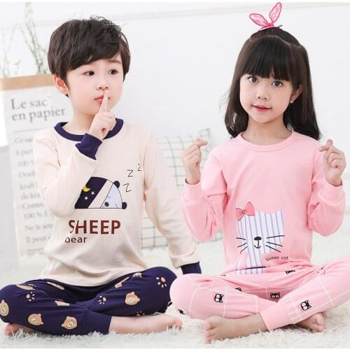 Christmas Pajamas Boys Clothes 2-7 7-10 Years Cartoon Soft Cotton Pijamas For Girl 2 Pieces New Year Sleepwear