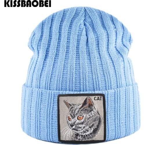 Animal Beanies For Adults Knit Beanie Hat SKullies Winter Hats Women Soft Warm Acrylic Caps Kids Casual Cute Cat Skull Cap