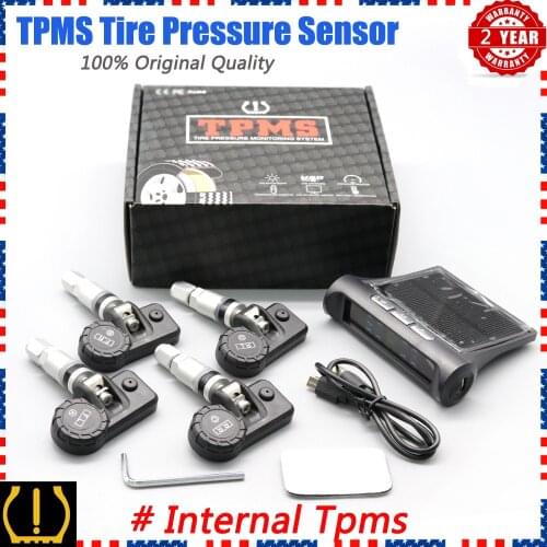 Xuan Smart Car Internal TPMS Tire Pressure Sensor Monitoring System Solar Power Digital TMPS LCD Display USB Auto Security Alarm