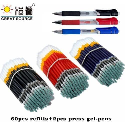 Press Gel-Pen Ink Tube 0.5mm Bullet Tip Replaceable Gel Pen Refills 11cm Length Pen Refill Press Gel-Pen Gifts(10 Bags)