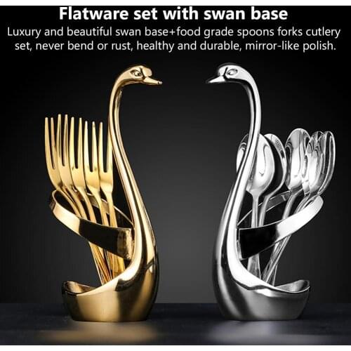 304 Stainle Steel Forks Kitchen Tableware Home Decoration Spoons Set Fruit Flatware Dinnerware Holder Base Cake Salad Dessert