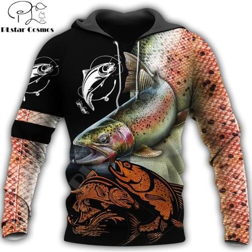 Beautiful Trout Fishing 3D Printed Autumn Men Hoodies Unisex Casual Pullover Zip Hoodie Streetwear sudadera hombre DW603