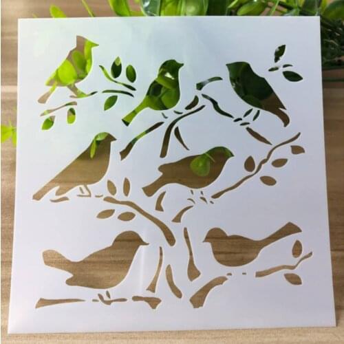 Stencil Craft Flock Of Birds For Wall Painting Scrapbooking Stamping Stencil Bullet Journ Embossing Paper Card Flower Template