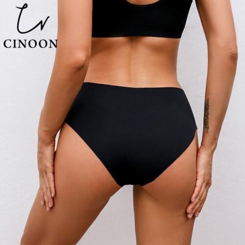 CINOON High-Rise Seamless WomenS Panties Sexy Lingerie One Piece Cotton Briefs Solid Comfortable Female Underwear Women