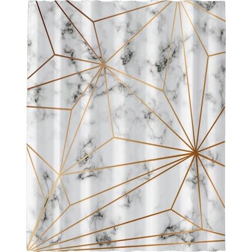 Marbling 3D Printing Shower Curtains Waterproof White Bathroom Curtain Simple Style Bathtub Insulation Bath Products Home Decor