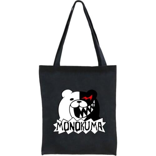 Anime ladies fashion canvas tote bag casual large-capacity shopping bag Harajuku womens trendy shoulder bag