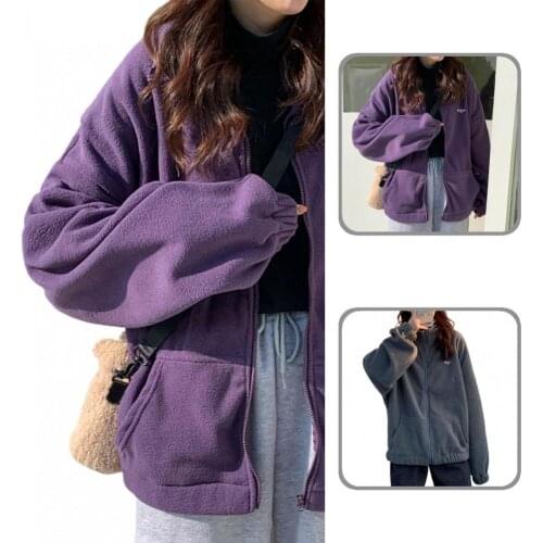 Loose Fabulous Oversized Zipper Winter Coat Oversized Lady Jacket Turn-down Collar for Outdoor