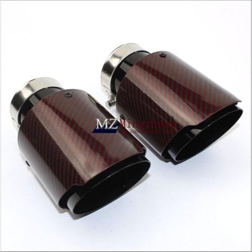 1Pcs Universal Car Styling High Quality Exhaust System Carbon Fiber Glossy Tail Pipe Black Stainless Steel Exhaust Pipe Tailpipe