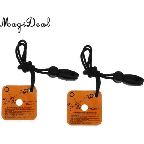 2pcs Outdoor Survival Tool Reflective Signal Mirror with Whistle Boat Marine Rescue Reflector Emergency Safety Gear