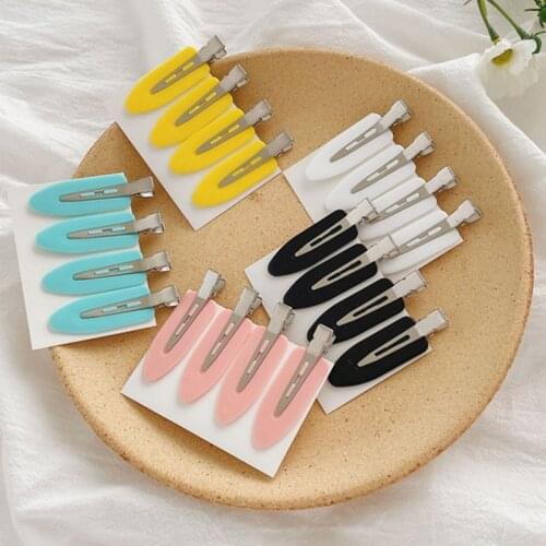 4pcs No Bend Seamless Hair Clips Side Bangs Fix Fringe Barrette Makeup Washing Face Accessories Women Girls Styling Hairpins