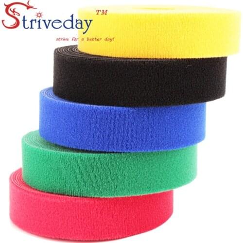5 m/roll magic tape nylon cable ties Width 2cm wire cable ties Earphone Winder velcroe tie 6 colors choose from