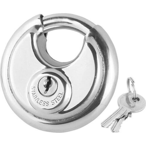 70mm Keyed Alike Disc Stainless Steel Padlocks + 2 Keys- Hardened Shackle Heavy Duty Outdoor Security Padlock Lock