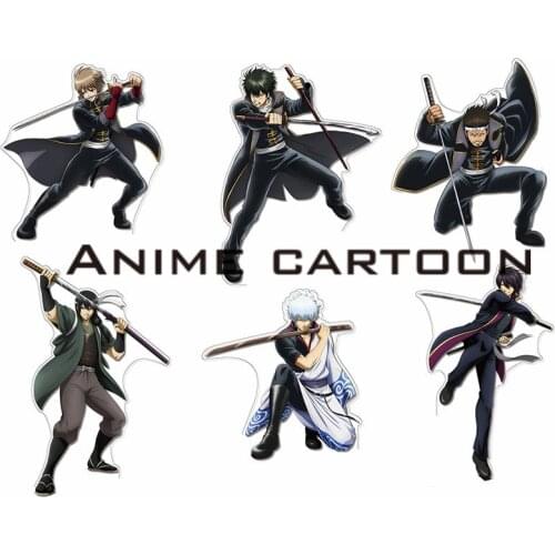 Anime GINTAMA Shimura Tae Sadaharu Shimura Shinpachi Sakata Gintoki Stand Figure Display Model Plate Acrylic Desktop Toy Gift