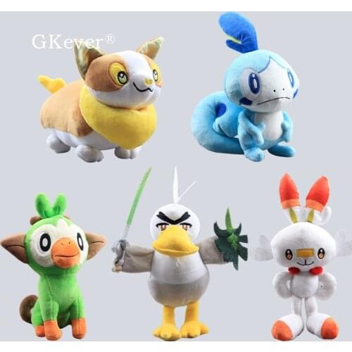 Anime Cute Yamper Scorbunny Soft Stuffed Animals Lovely Sobble Grooky Plush Toy Dolls 20-36 cm Kids Gift
