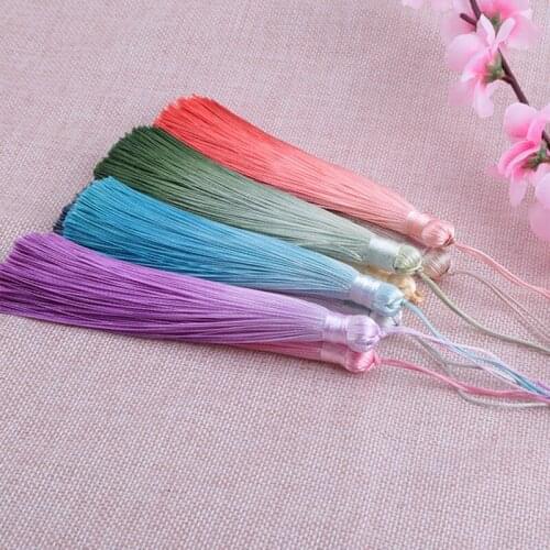 Women Girls Bag Hanging Fringe Pendant Car Key Holder Key Rings Souvenir Gift Chinese Style Gradient Color Tassel Keychain