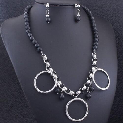 50M Long Chains Sweater Drop Necklace & Stud Earrings Gold Color Fashion Stainless Steel Jewelry Sets For Women SEUZAFCA