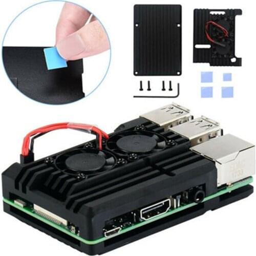 For Raspberry Pi 4B Protect Box Case Cover Fast Heat Dissipation w/ Cooling Fan