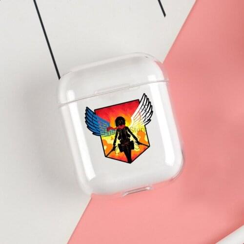 Mikasa Ackerman Cases For Apple AirPods 1 2 Case Clear Wireless Bluetooth Earphone Case Protective Shell