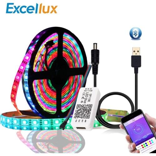 DC 5V WS2812B Bluetooth USB LED Strip 5050 APP Controller RGB individually addressable Led Strip Light WS2812 pixel strips Set