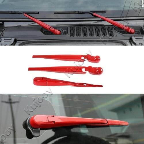 Front Rear Wiper Blade Decoration Frame Sticker Decor Cover Trim for Jeep Wrangler JL 2018