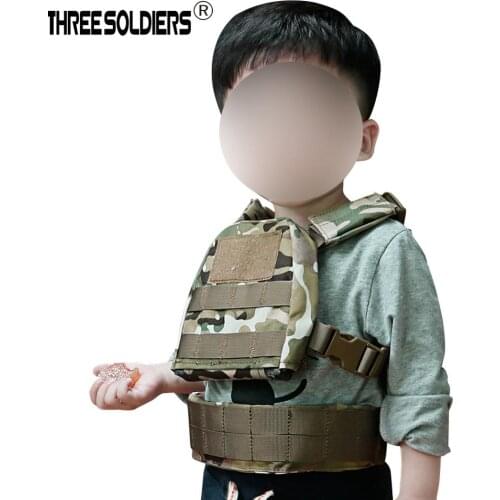 2-6 Years Old Children Outdoor Summer Camping CS Field Protect Tactical Vest Molle XS/S Kids Camouflage Waistcoat