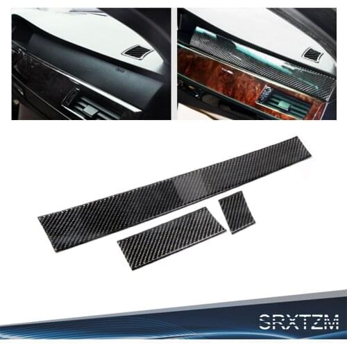 SRXTZM For BMW E60 Carbon Fiber Interior Car Dashboard Decoration Strip Car-Styling Sticker 2005 2006 2007 2008 2009 2010