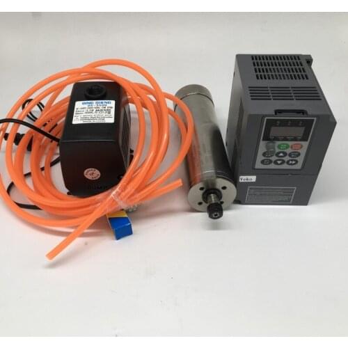 4.5KW 220v ER20 24000rpm 100mm Water Cooled Spindle Motor + 5.5kw inverter VFD+75W water pump kit For CNC Engraving Router