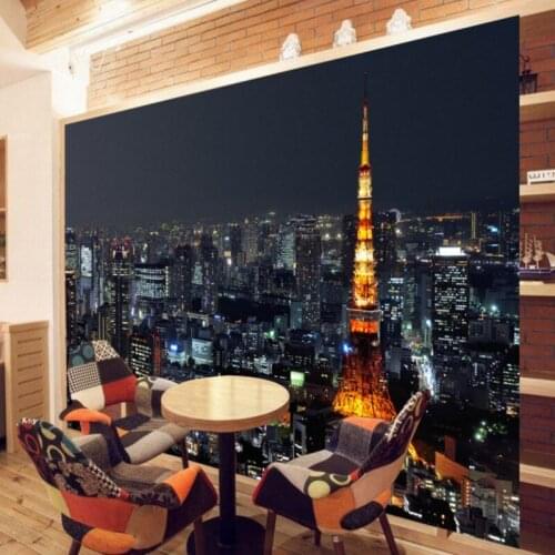 Photo wallpaper Beautiful city night view wallpaper Restaurant cafe custom mural high quality living room wallpaper