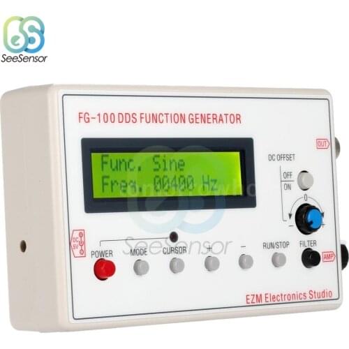 DDS Signal Generator 1602 LCD Display 1Hz-500KHz Functional Sine Triangle Square Frequency Sawtooth Wave Waveform