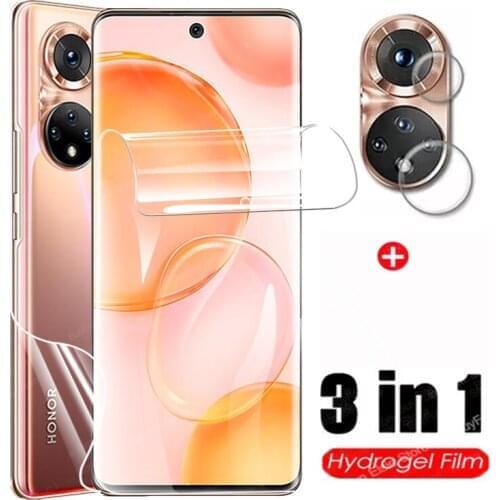 3 in 1 Hydrogel Film For Huawei Honor 50 Screen Protector & Camera Lens For Honor 50 se pro 50se 50pro Protective Film Not Glass
