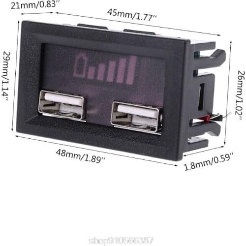 12V Lead Acid Battery Capacity Display Power Meter Gauge for Electric Scooter Car with USB charging port N04 20 Dropshipping