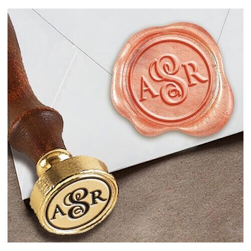 Personalized Monogram 3-Initial Custom Wax Seal Stamp 1" Die- #1181 Optimus Princeps with Vine Center Monogram with Line Border