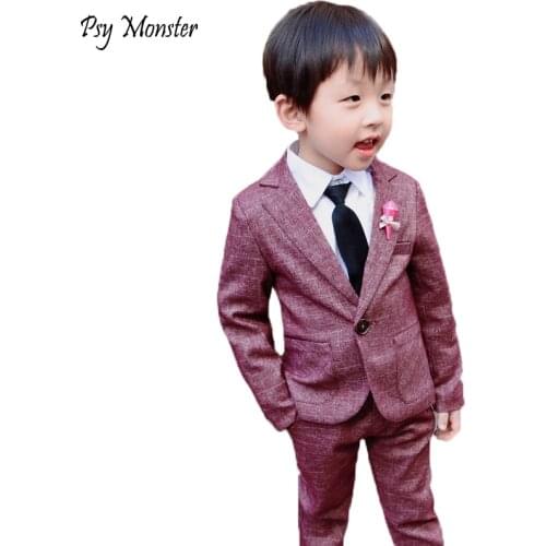 2018 New Boy Formal suits flower boys clothing sets children Wedding suits boys Blazer jacket Pants 2Pcs piano party clothes N52
