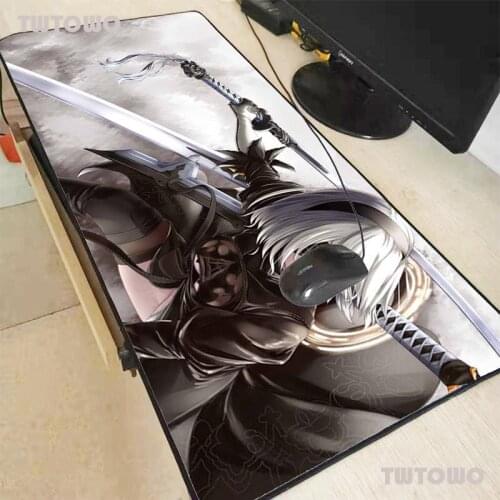 Nier Automata Anime Mouse Pad Anti-slip with Locking Edge Mousepad Natural Rubber Mause Keyboard Desk Mat Game Office